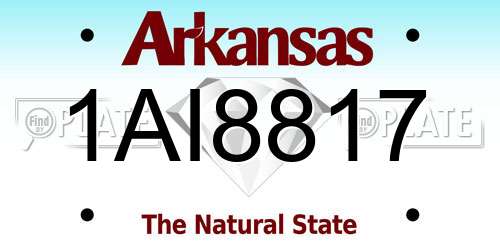 1AI8817 Arkansas License Plate