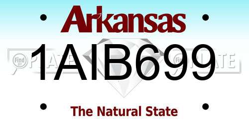 1AIB699 Arkansas License Plate