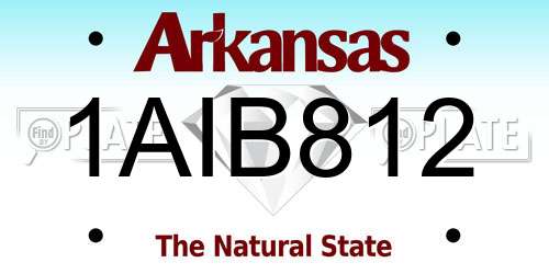 1AIB812 Arkansas License Plate