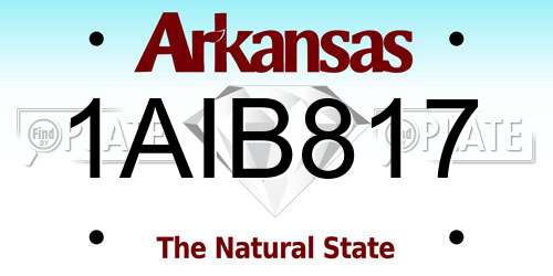 1AIB817 Arkansas License Plate