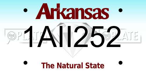 1AII252 Arkansas License Plate