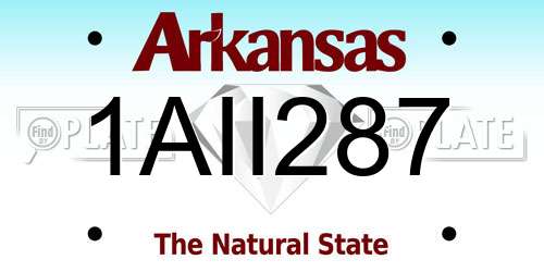 1AII287 Arkansas License Plate