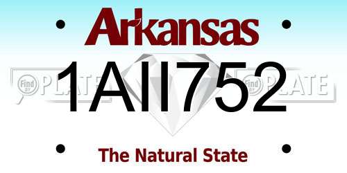 1AII752 Arkansas License Plate