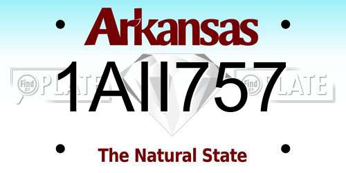 1AII757 Arkansas License Plate