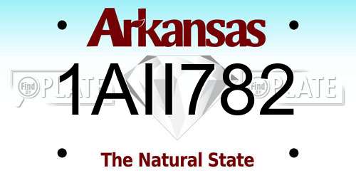 1AII782 Arkansas License Plate