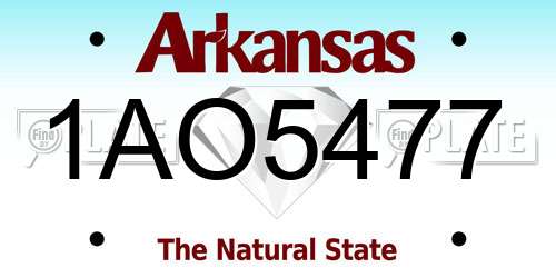 1AO5477 Arkansas License Plate