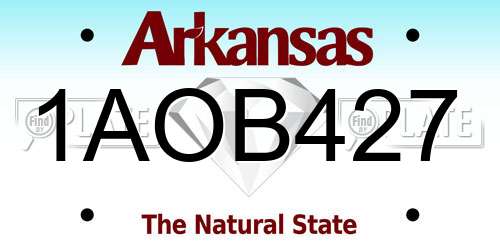 1AOB427 Arkansas License Plate