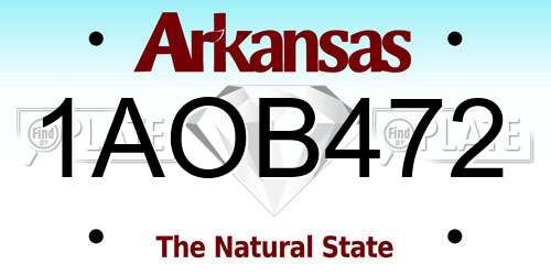 1AOB472 Arkansas License Plate