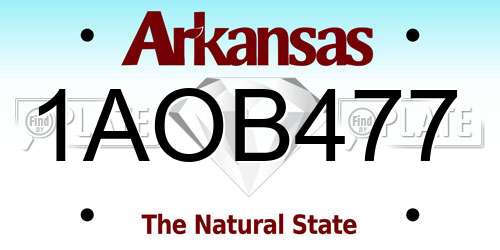 1AOB477 Arkansas License Plate