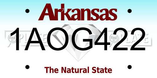 1AOG422 Arkansas License Plate