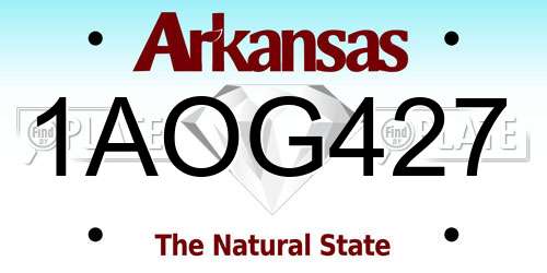 1AOG427 Arkansas License Plate