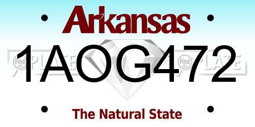 1AOG472 Arkansas License Plate