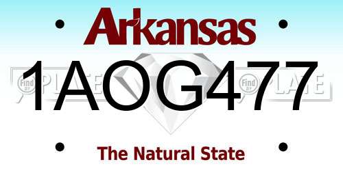1AOG477 Arkansas License Plate