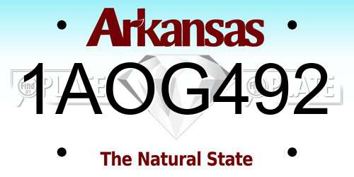 1AOG492 Arkansas License Plate