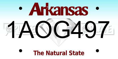 1AOG497 Arkansas License Plate