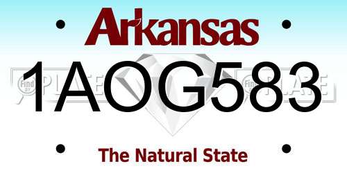 1AOG583 Arkansas License Plate