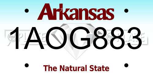 1AOG883 Arkansas License Plate