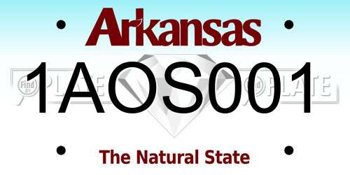 1AOS001 Arkansas License Plate