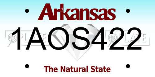 1AOS422 Arkansas License Plate