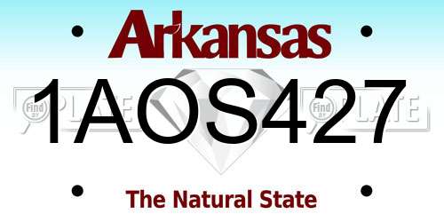1AOS427 Arkansas License Plate