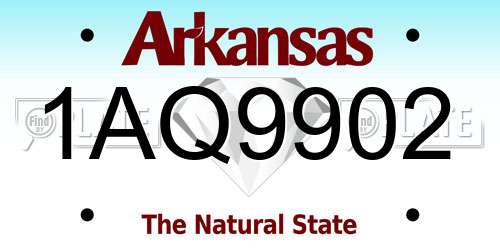 1AQ9902 Arkansas License Plate