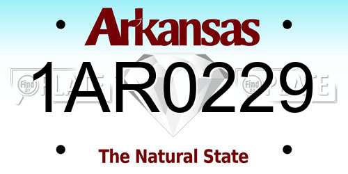1AR0229 Arkansas License Plate