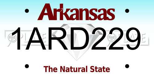 1ARD229 Arkansas License Plate