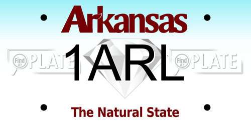 1ARL Arkansas License Plate