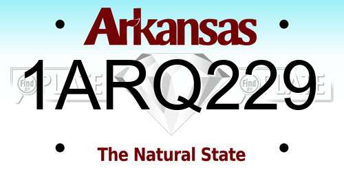 1ARQ229 Arkansas License Plate
