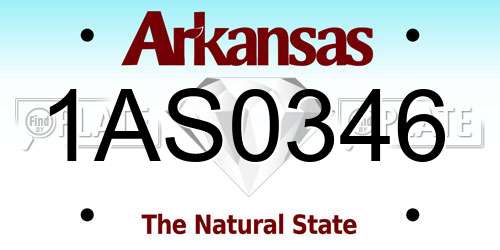 1AS0346 Arkansas License Plate