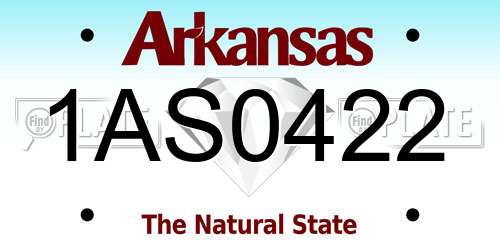 1AS0422 Arkansas License Plate