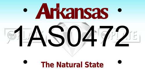 1AS0472 Arkansas License Plate