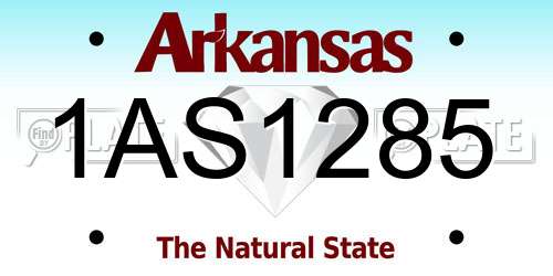1AS1285 Arkansas License Plate