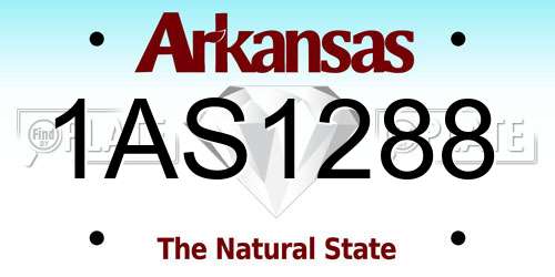 1AS1288 Arkansas License Plate