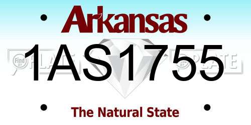 1AS1755 Arkansas License Plate