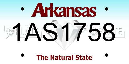 1AS1758 Arkansas License Plate