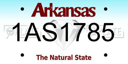 1AS1785 Arkansas License Plate