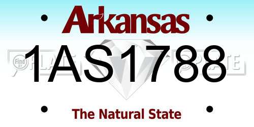 1AS1788 Arkansas License Plate