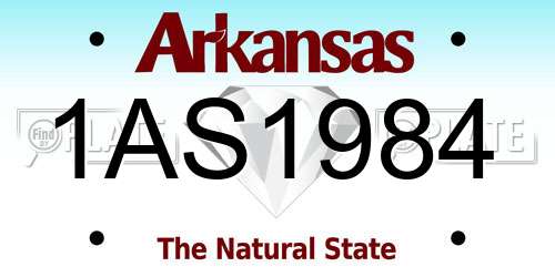 1AS1984 Arkansas License Plate