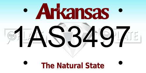 1AS3497 Arkansas License Plate