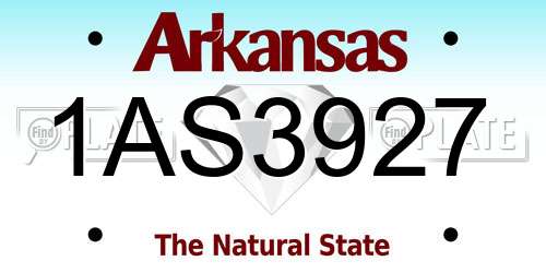 1AS3927 Arkansas License Plate