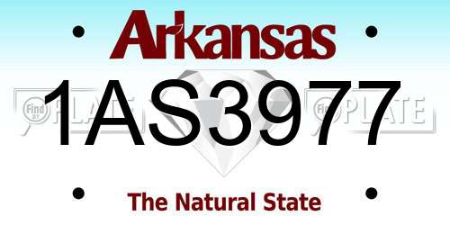 1AS3977 Arkansas License Plate