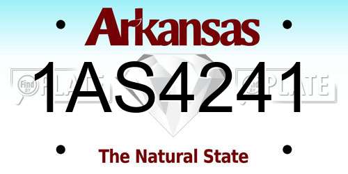 1AS4241 Arkansas License Plate