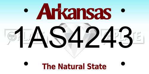 1AS4243 Arkansas License Plate