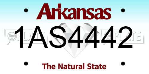 1AS4442 Arkansas License Plate