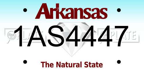 1AS4447 Arkansas License Plate