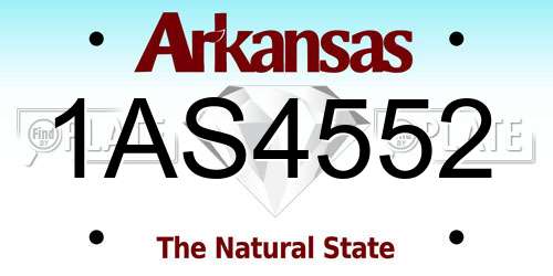 1AS4552 Arkansas License Plate