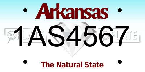 1AS4567 Arkansas License Plate