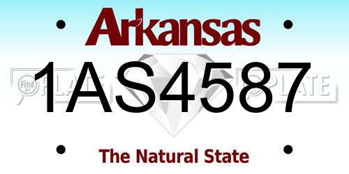 1AS4587 Arkansas License Plate