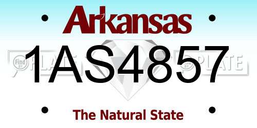 1AS4857 Arkansas License Plate